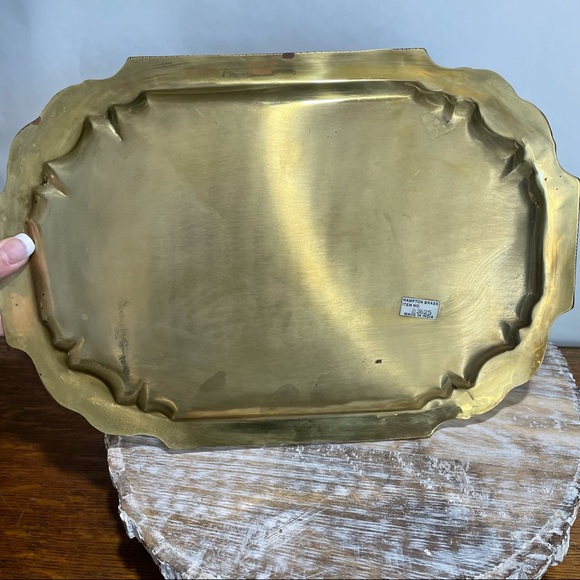Vintage Hampton Brass Shop large serving tray - Picture 5 of 12